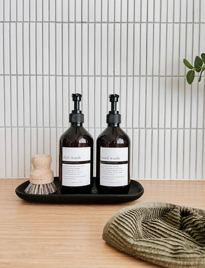 Stylish Amber Bathroom And Kitchen Bottle & Label 500ml