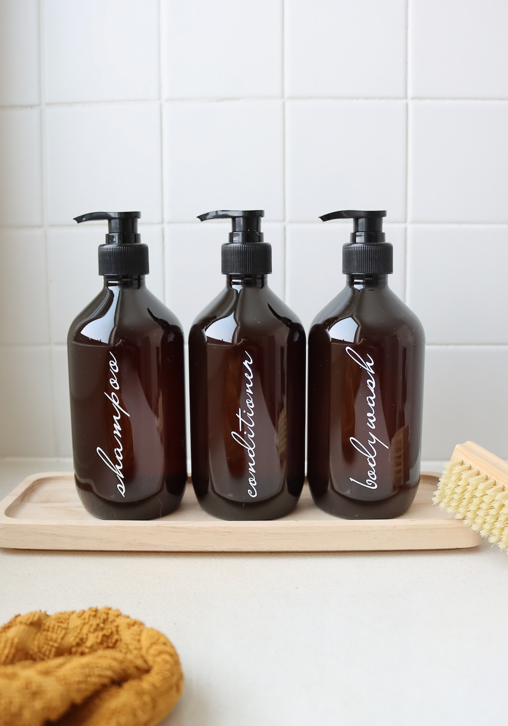 Elegant Amber Kitchen/Bathroom Trio Set 500ml