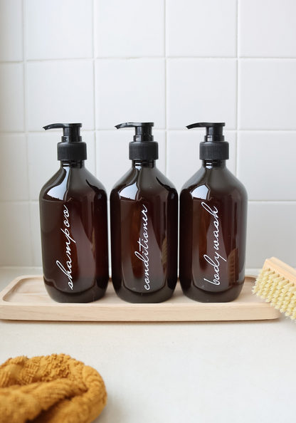 Elegant Amber Kitchen/Bathroom Trio Set 500ml