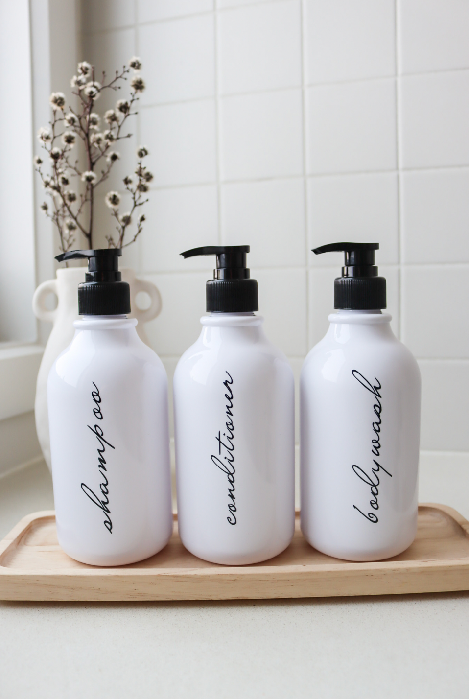 Elegant White Kitchen/Bathroom Trio Set 500ml