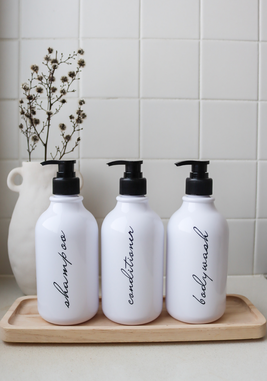 Elegant White Kitchen/Bathroom Trio Set 500ml