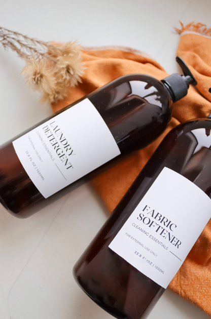 Minimalist Amber Laundry And Bathroom Bottle And Label 1000ml