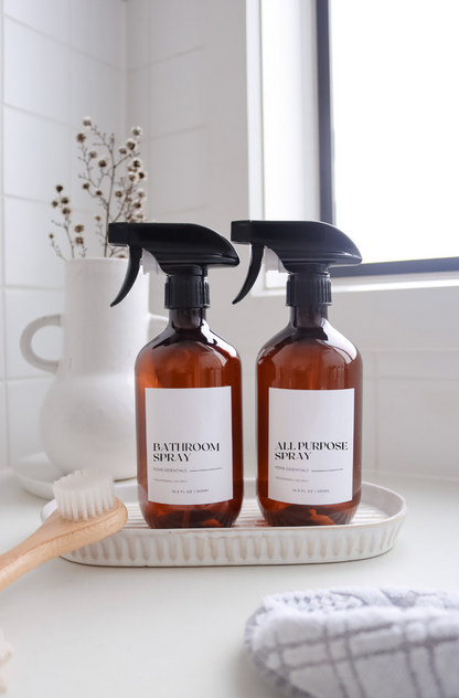 Minimalist Amber Bathroom And Kitchen Bottle & Label 500ml