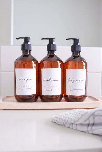 Modern Amber Bathroom And Kitchen Bottle & Label 500ml