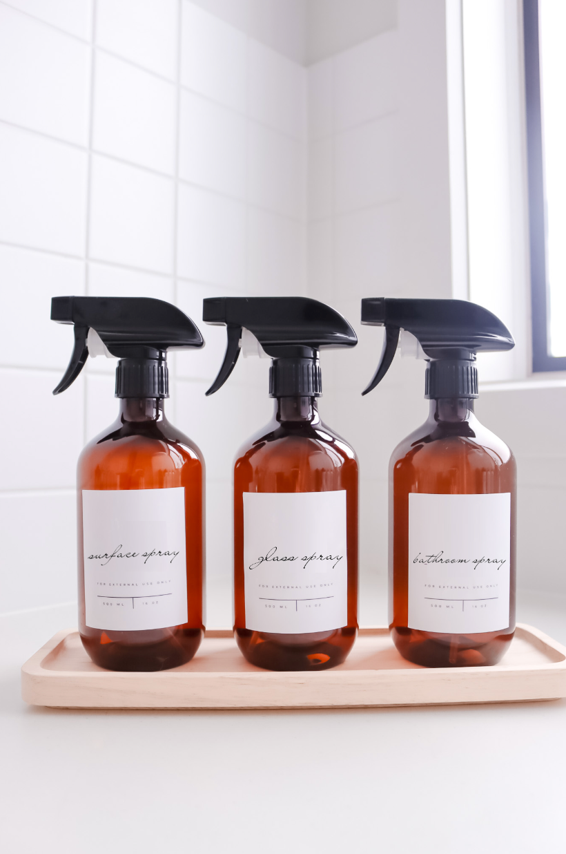 Modern Amber Bathroom And Kitchen Bottle & Label 500ml