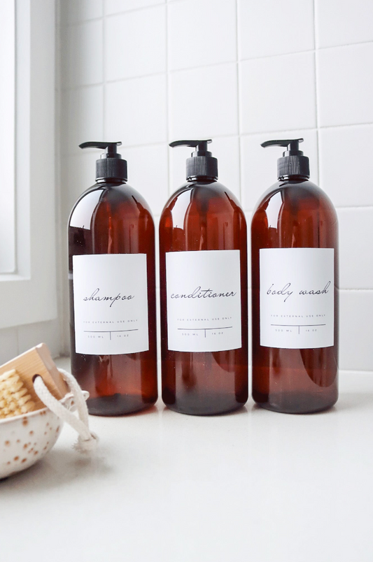 Modern Amber Kitchen/Bathroom Trio Set 1000ml