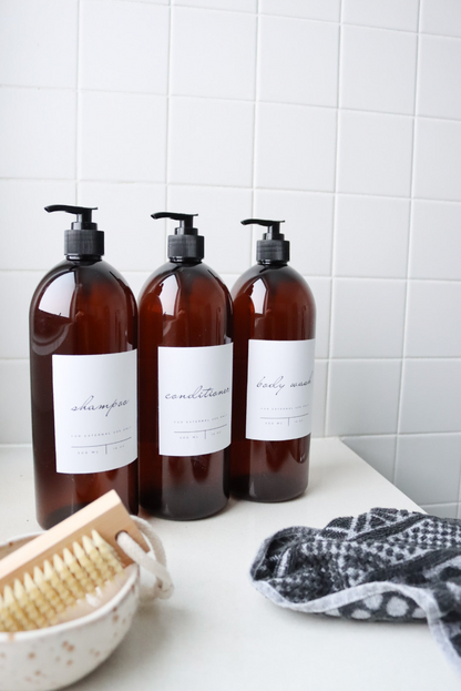 Modern Amber Kitchen/Bathroom Trio Set 1000ml