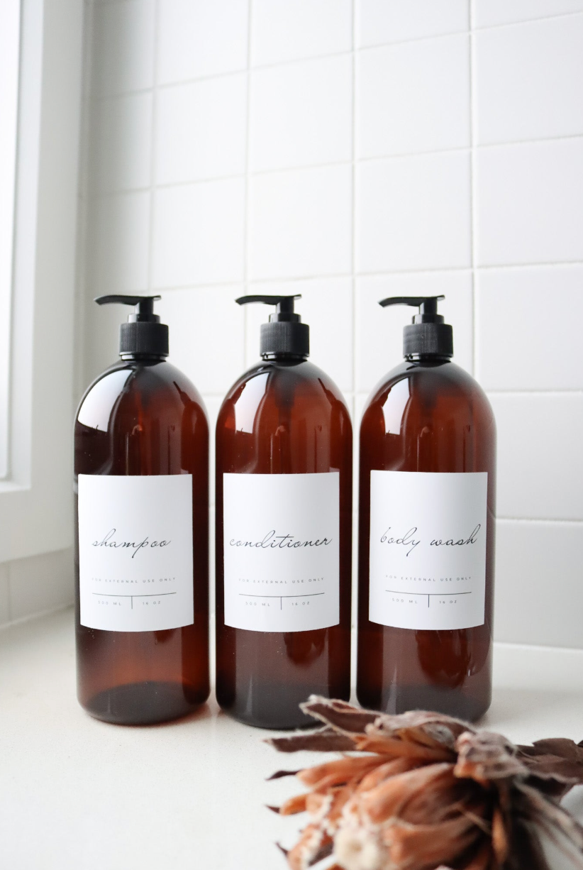 Modern Amber Kitchen/Bathroom Trio Set 1000ml