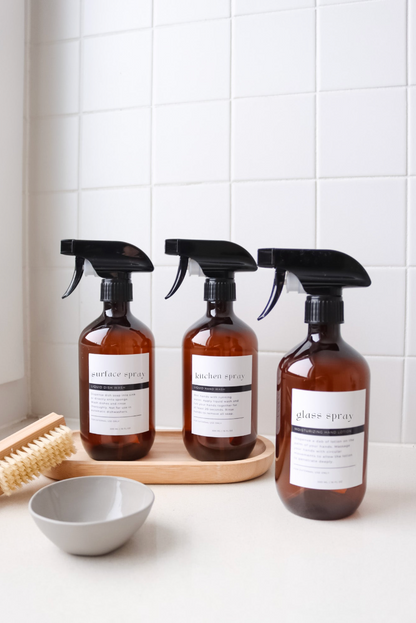 Stylish Amber Bathroom And Kitchen Bottle & Label 500ml