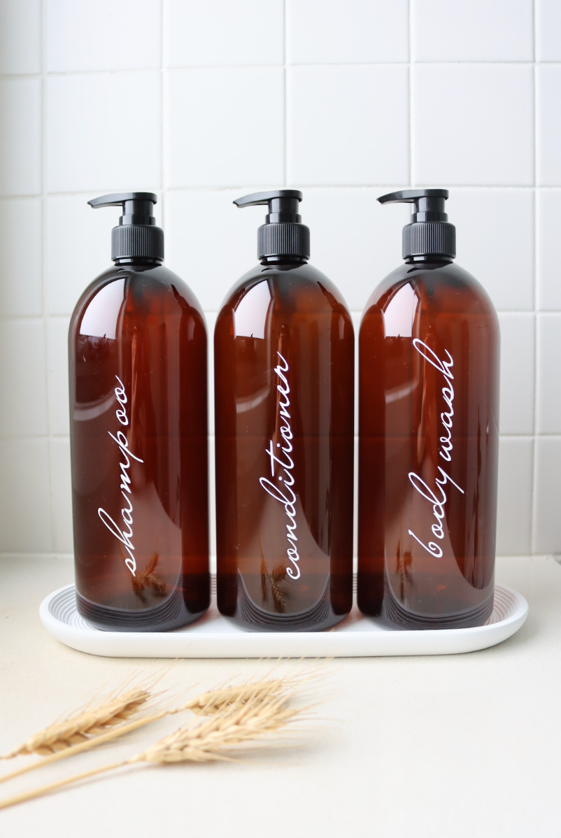 Elegant Amber Kitchen/Bathroom Trio Set 1000ml