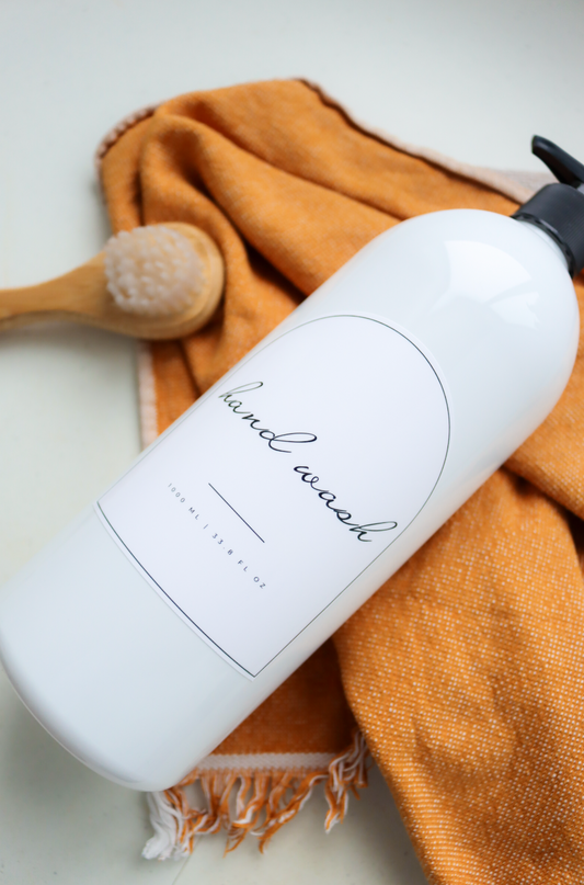 Minimalist White Laundry And Bathroom Bottle And Label 1000ml