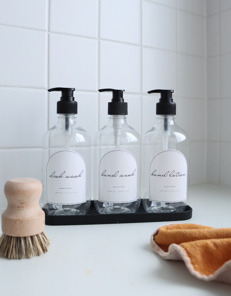 Chic Clear Kitchen/Bathroom Trio Set 500ml