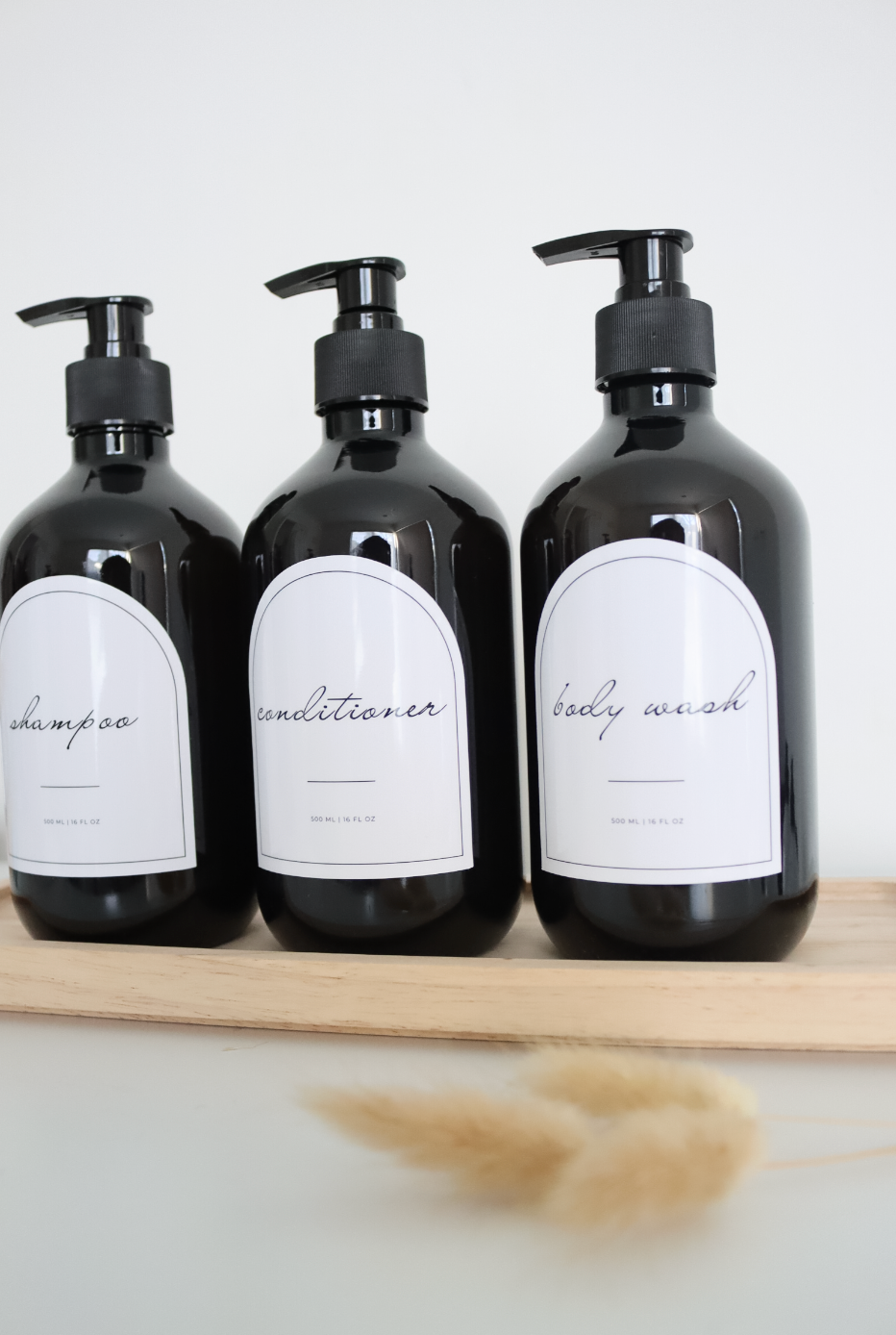 Chic Gloss Black Bathroom And Kitchen Bottle & Label 500ml